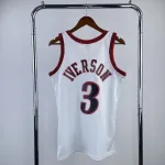 Maglietta da uomo Philadelphia 76ers Mitchell & Ness Retro White Allen Iverson #3