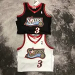 Maglietta da uomo Philadelphia 76ers Mitchell & Ness Retro White Allen Iverson #3