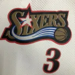 Maglietta da uomo Philadelphia 76ers Mitchell & Ness Retro White Allen Iverson #3