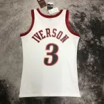 Maglietta da uomo Philadelphia 76ers Mitchell & Ness Retro White Allen Iverson #3