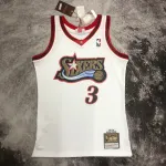 Maglietta da uomo Philadelphia 76ers Mitchell & Ness Retro White Allen Iverson #3
