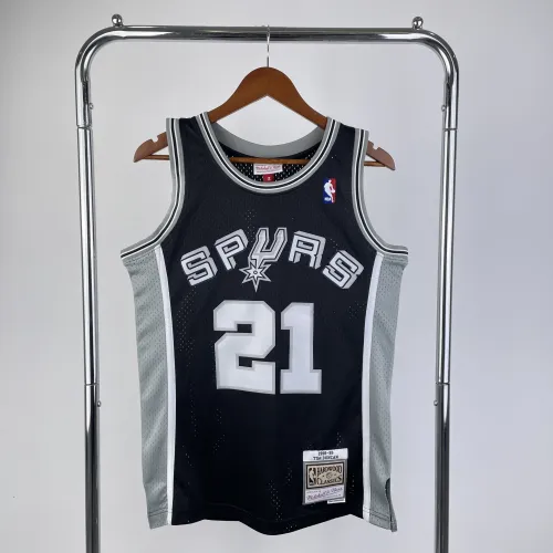 Maglia retrò nera di Tim Duncan (#21) dei San Antonio Spurs, marca Mitchell & Ness, stagione 1998/99 | Maglia da swingman NBA
