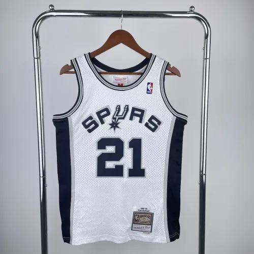 1998/99 San Antonio Spurs Mitchell & Ness Retro White Tim Duncan #21 Jersey | NBA Swingman Jersey