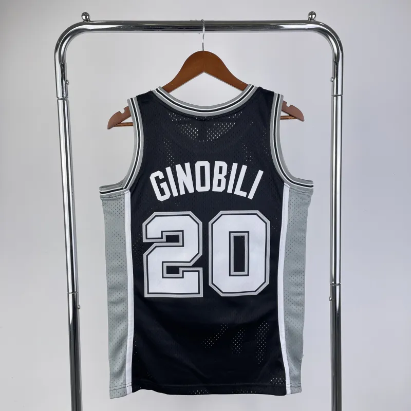 2002/03 San Antonio Spurs Mitchell & Ness Retro Black Manu Ginobili #20 Jersey | NBA Swingman Jersey