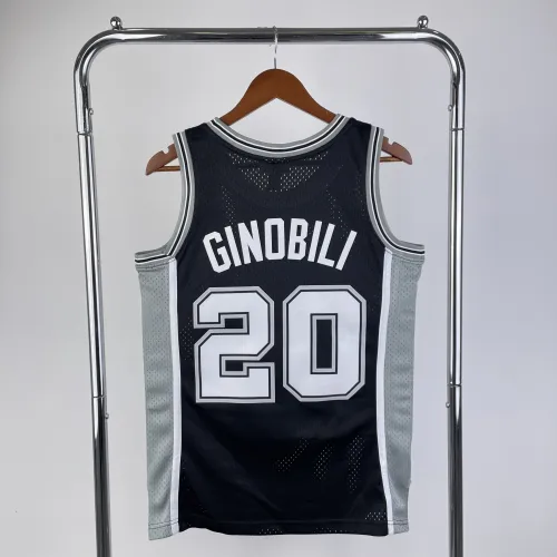 2002/03 San Antonio Spurs Mitchell & Ness Retro Black Manu Ginobili #20 Jersey | NBA Swingman Jersey
