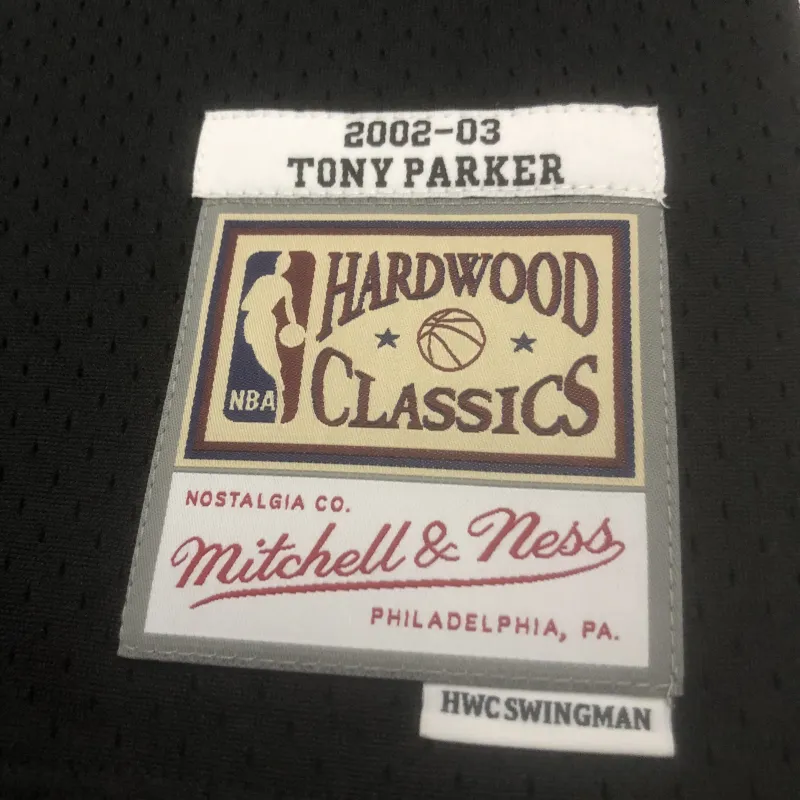 2002/03 San Antonio Spurs Mitchell & Ness Retro Black Tony Parker #9 Jersey | NBA Swingman Jersey