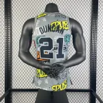 1998/99 San Antonio Spurs Mitchell & Ness Retro Graffiti Tim Duncan #21 Jersey | NBA Swingman Jersey