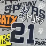 1998/99 San Antonio Spurs Mitchell & Ness Retro Graffiti Tim Duncan #21 Jersey | NBA Swingman Jersey
