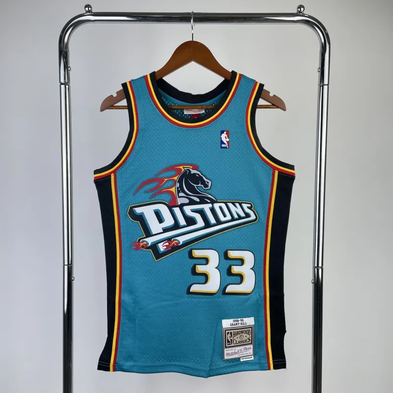 1998-99 Detroit Pistons Mitchell & Ness Classic Grant Hill #33 Men’s Jersey