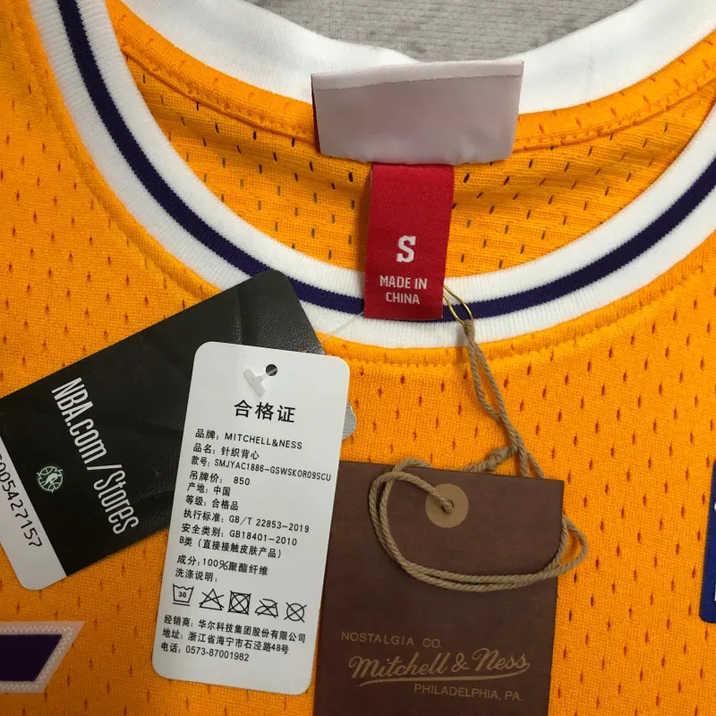 Los Angeles Lakers Mitchell & Ness Retro Dennis Rodman #73 Yellow Men’s Jersey