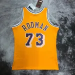 Los Angeles Lakers Mitchell & Ness Retro Dennis Rodman #73 Yellow Men’s Jersey