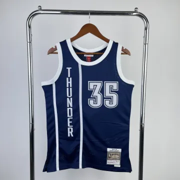 2015-16 Oklahoma City Thunder Mitchell & Ness Classic Azul Kevin Durant #35 Camiseta de hombre