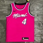 Camisola de homem #4 dos Miami Heat Victor Oladipo Camisa masculina do Miami Heat com o Victor Oladipo (#4)