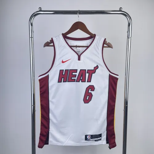 Camisola com decote em V LeBron James #6 para homem dos Miami Heat