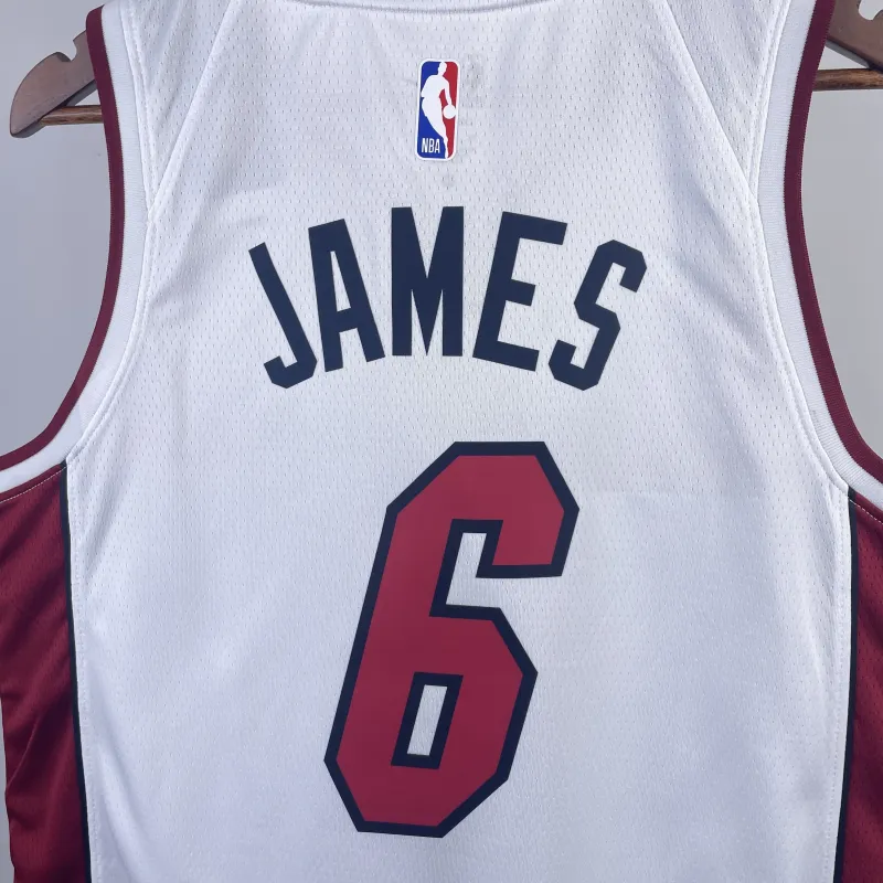 Maglia da uomo Miami Heat con scollo a V di LeBron James (modello #6)