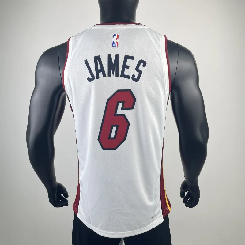 Maglia da uomo Miami Heat con scollo a V di LeBron James (modello #6)