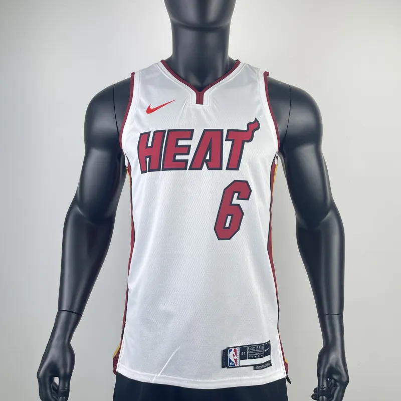 Maglia da uomo Miami Heat con scollo a V di LeBron James (modello #6)