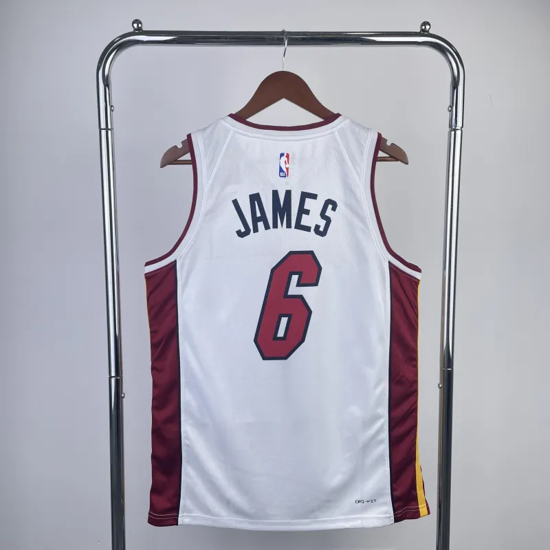 Maglia da uomo Miami Heat con scollo a V di LeBron James (modello #6)
