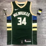 Camisa masculina Milwaukee Bucks Green Giannis Antetokounmpo #34 Milwaukee Bucks Green Giannis Antetokounmpo #34 Men’s Jersey