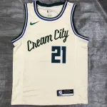 Milwaukee Bucks Wit #21 Herenshirt Milwaukee Bucks White #21 Men’s Jersey
