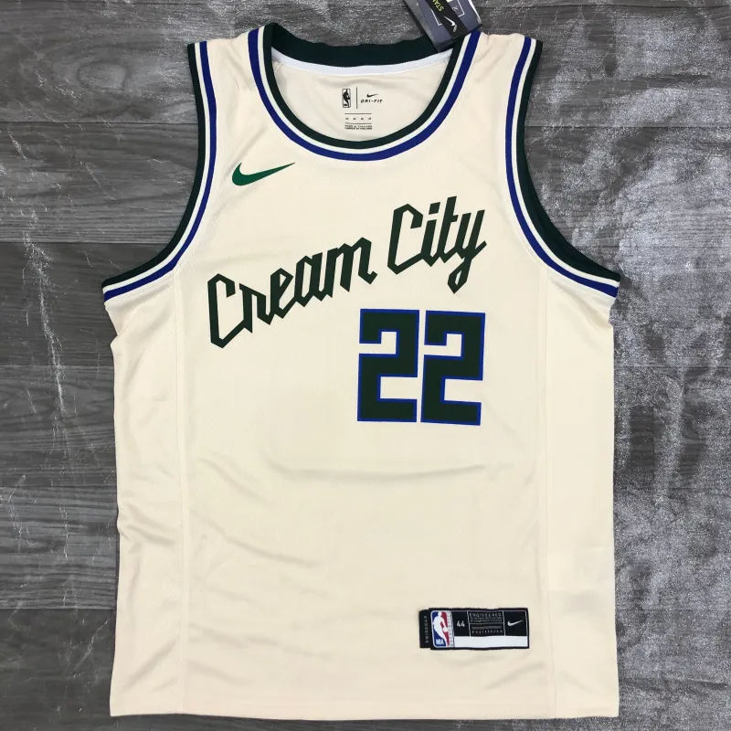 Milwaukee Bucks White Khris Middleton #22 Men’s Jersey