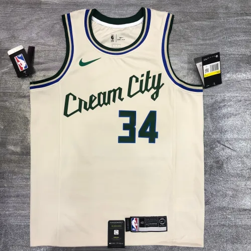 Maillot Hommes Milwaukee Bucks Blanc Giannis Antetokounmpo #34