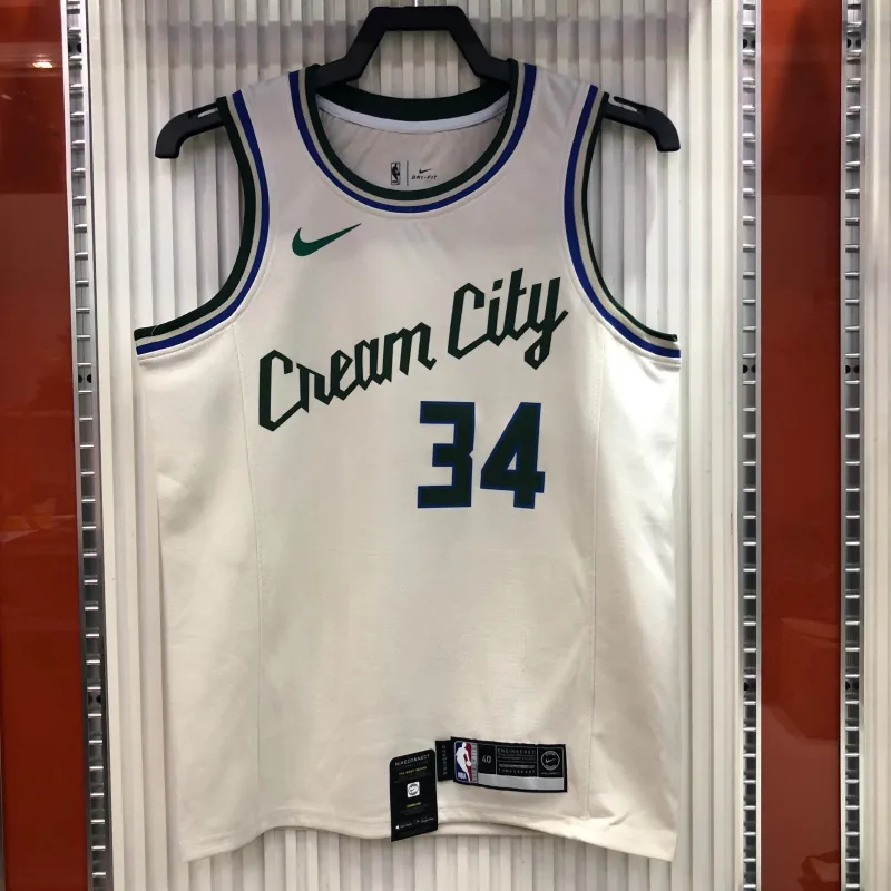 Maglia da uomo Giannis Antetokounmpo #34 Bianco dei Milwaukee Bucks