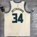 Maglia da uomo Giannis Antetokounmpo #34 Bianco dei Milwaukee Bucks