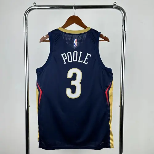 Maillot homme Jordan Poole #3 extérieur bleu des New Orleans Pelicans