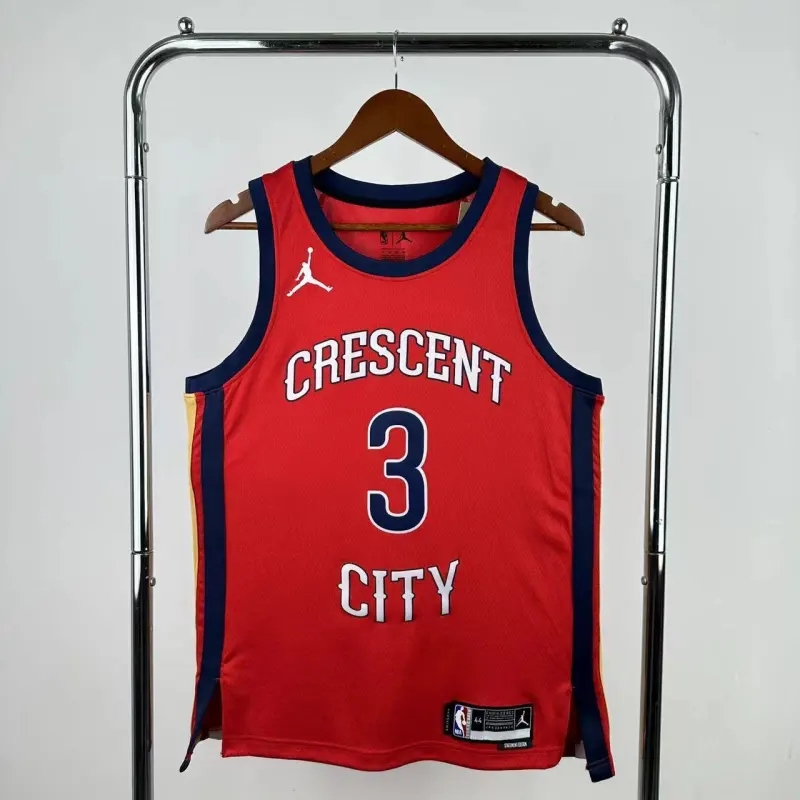 Maillot homme rouge des Pelicans de la Nouvelle-Orléans, Jordan Poole #3