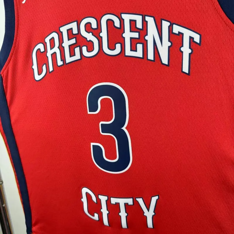 Maillot homme rouge des Pelicans de la Nouvelle-Orléans, Jordan Poole #3