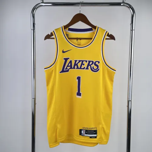 Los Angeles Lakers D'Angelo Russell #1 Geel Heren Jersey