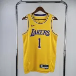 Los Angeles Lakers D'Angelo Russell #1 Camiseta amarilla hombre Los Angeles Lakers D’Angelo Russell #1 Yellow Men’s Jersey