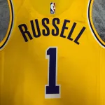 Los Angeles Lakers D’Angelo Russell #1 Yellow Men’s Jersey