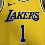 Los Angeles Lakers D’Angelo Russell #1 Yellow Men’s Jersey