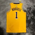 Los Angeles Lakers D’Angelo Russell #1 Yellow Men’s Jersey