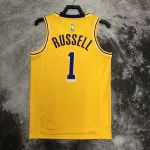 Los Angeles Lakers D’Angelo Russell #1 Yellow Men’s Jersey