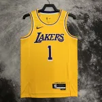 Los Angeles Lakers D’Angelo Russell #1 Yellow Men’s Jersey