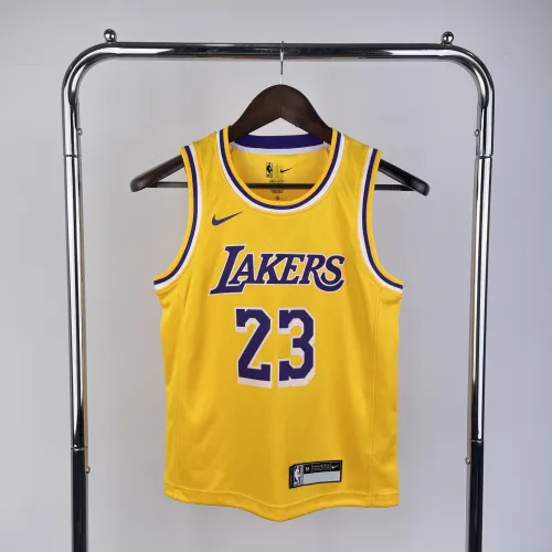 Los Angeles Lakers LeBron James #23 Camiseta amarilla juvenil