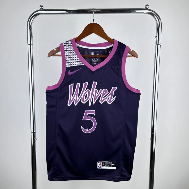 Minnesota Timberwolves Purple Anthony Edwards #5 Men’s Jersey