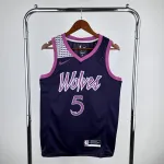 Minnesota Timberwolves Lila Anthony Edwards #5 Herren Trikot Minnesota Timberwolves Purple Anthony Edwards #5 Men’s Jersey