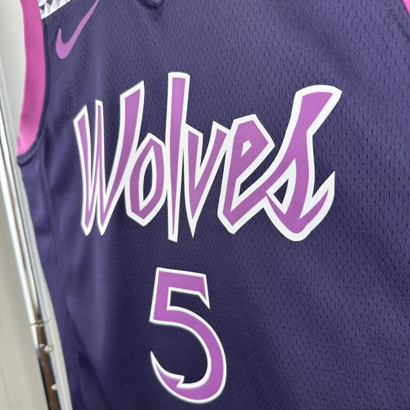 Minnesota Timberwolves Purple Anthony Edwards #5 Men’s Jersey