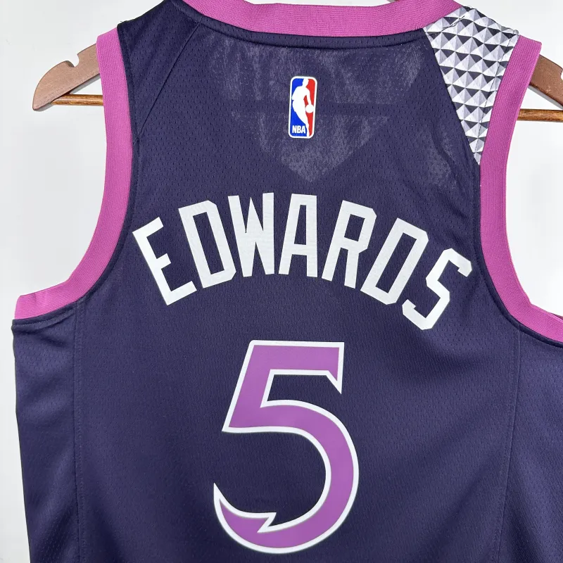 Minnesota Timberwolves Purple Anthony Edwards #5 Men’s Jersey