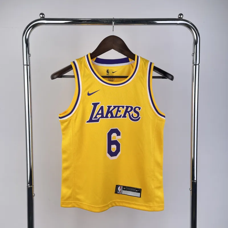 Los Angeles Lakers LeBron James #6 Youth Yellow Jersey