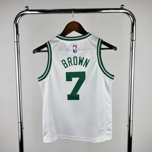 Boston Celtics Jaylen Brown #7 Youth White Jersey