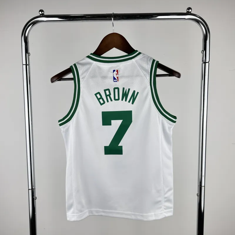 Boston Celtics Jaylen Brown #7 Youth White Jersey