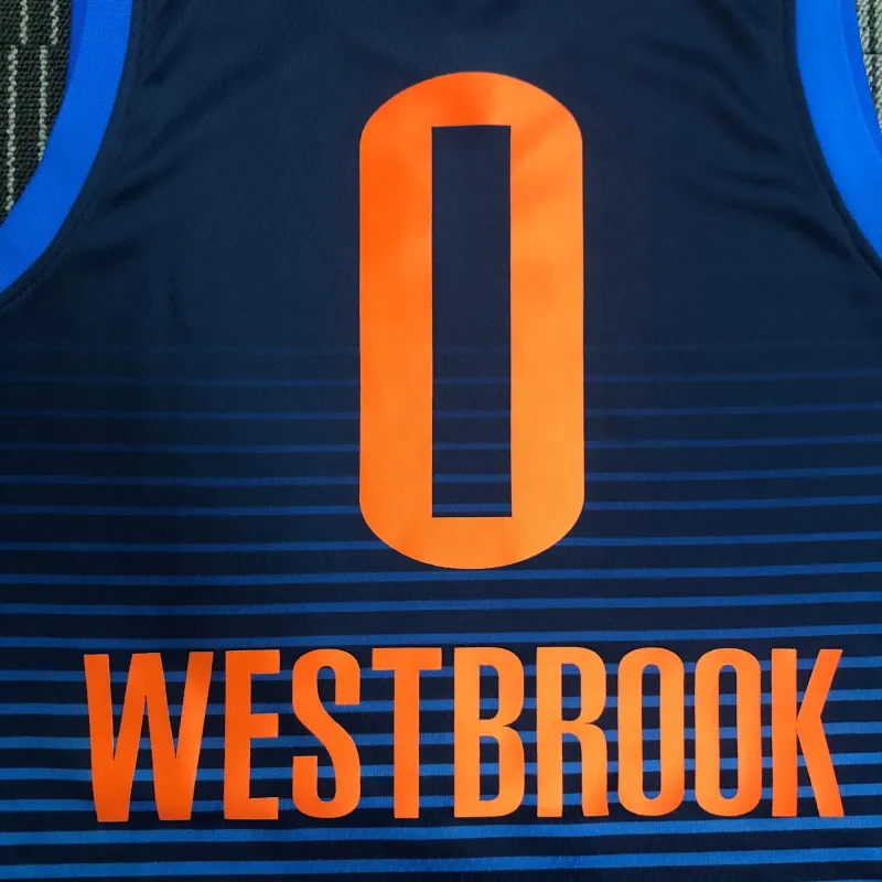Oklahoma City Thunder Blue Russell Westbrook #0 Men’s Jersey