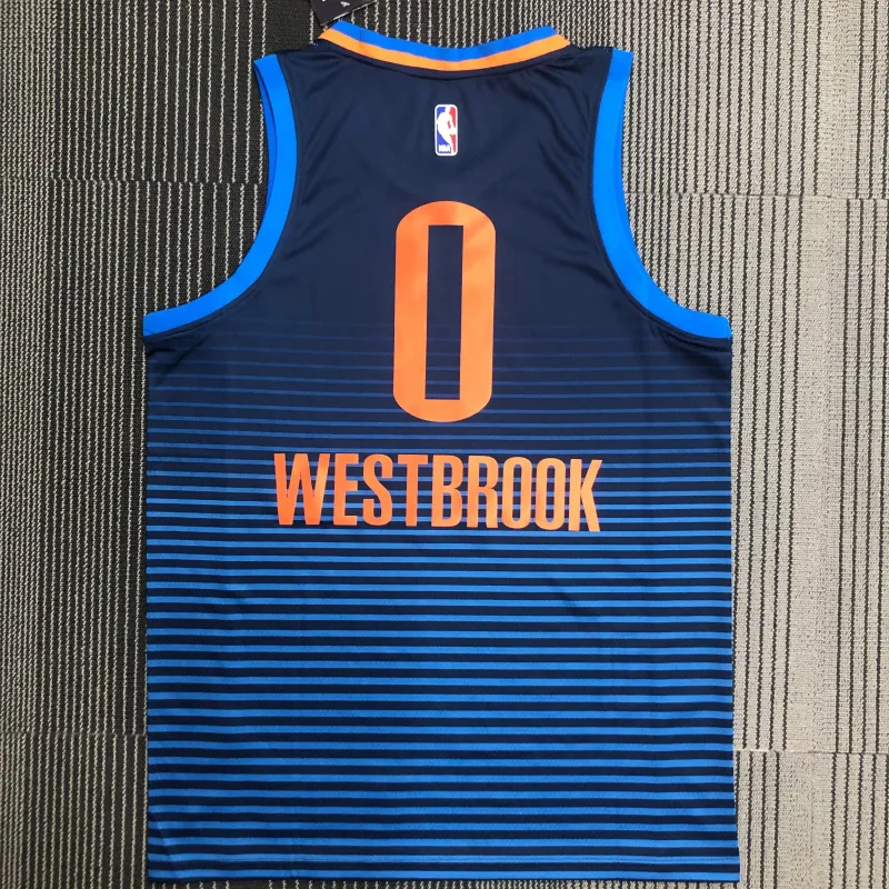 Oklahoma City Thunder Blue Russell Westbrook #0 Men’s Jersey