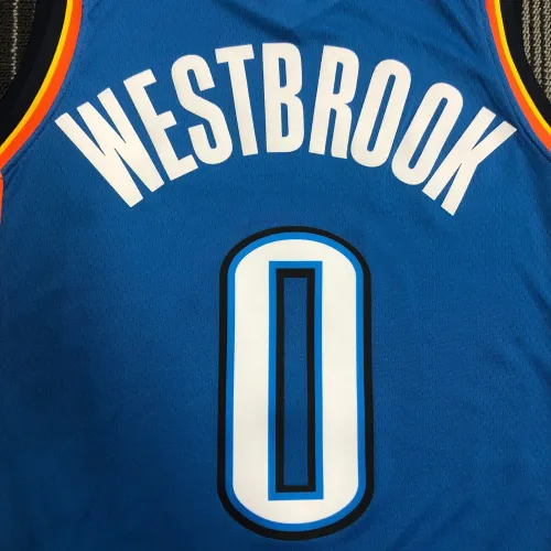 Oklahoma City Thunder Blue Russell Westbrook #0 Men’s Jersey