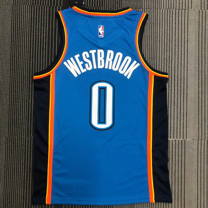 Oklahoma City Thunder Blue Russell Westbrook #0 Men’s Jersey